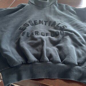 Fear of God Essentials Hoodie Sweatshirt Pockets Men's Size S Jet Black